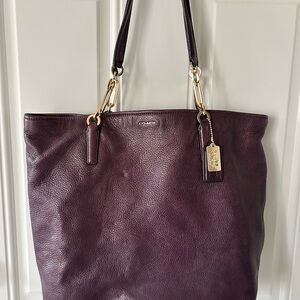 Coach Dark Purple Leather Tote